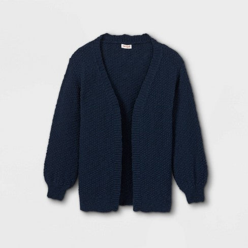 Girls' Long Open Cardigan - Cat & Jack™ Navy (10-12)