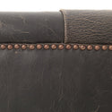 Gresham 95 Inch Genuine Leather Tuxedo Arm Sofa, Destroyed Black
