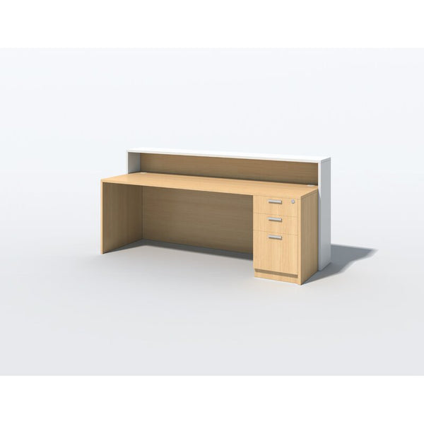 Hi Teak Rectangular 2 Person Laminate Reception Desk