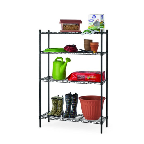 Hyper Tough 4 Tier Wire Shelving Unit, Black