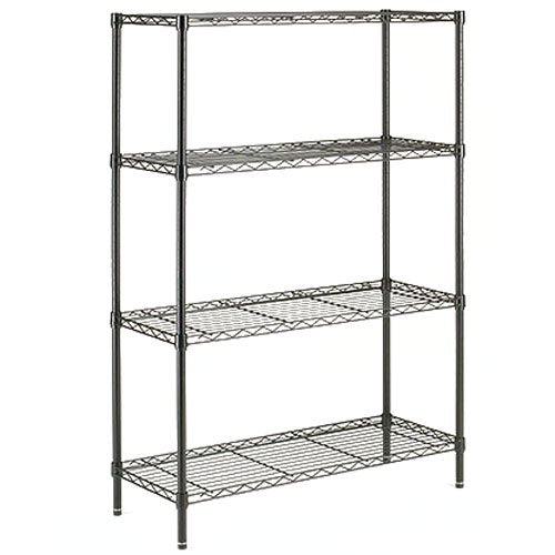 Hyper Tough 4 Tier Wire Shelving Unit, Black