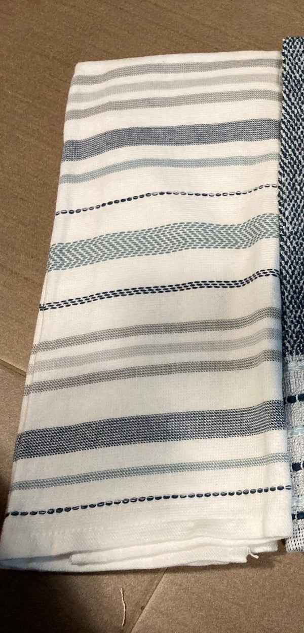 For Apartments - Kitchen Towel - Light Blue + Striped