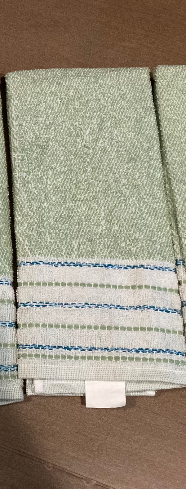 For Apartments - Kitchen Towel - Green Solid + Striped