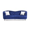 Karli 90 Inch Velvet Recessed Arm Curved Sofa