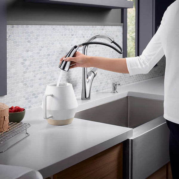 KOHLER Transitional Touchless Kitchen Faucet With Soap Dispenser