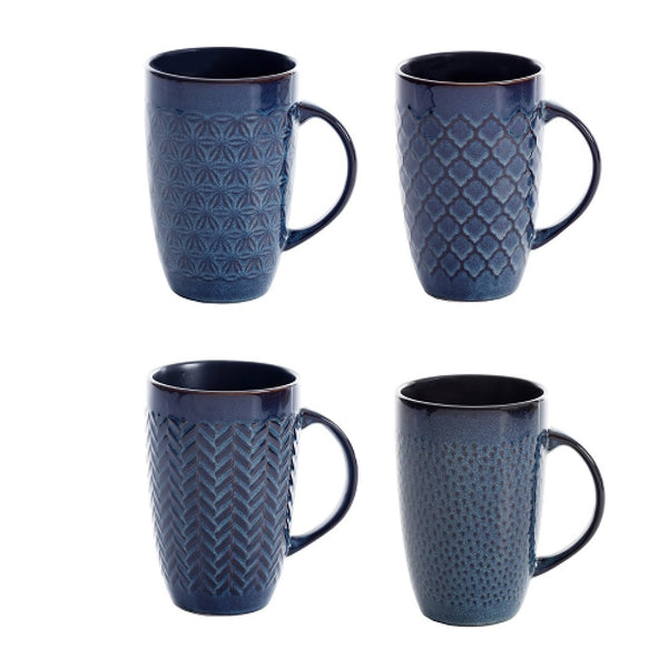 Laurie Gates Embossed 22oz Mug set, 4-piece