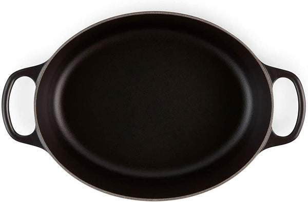 Le Creuset Signature Enamelled Cast Iron Casserole Dish With Lid - Oval 35 cm - 8.9 Litres -Satin Black