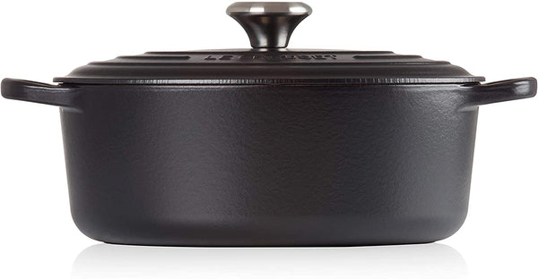 Le Creuset Signature Enamelled Cast Iron Casserole Dish With Lid - Oval 35 cm - 8.9 Litres -Satin Black