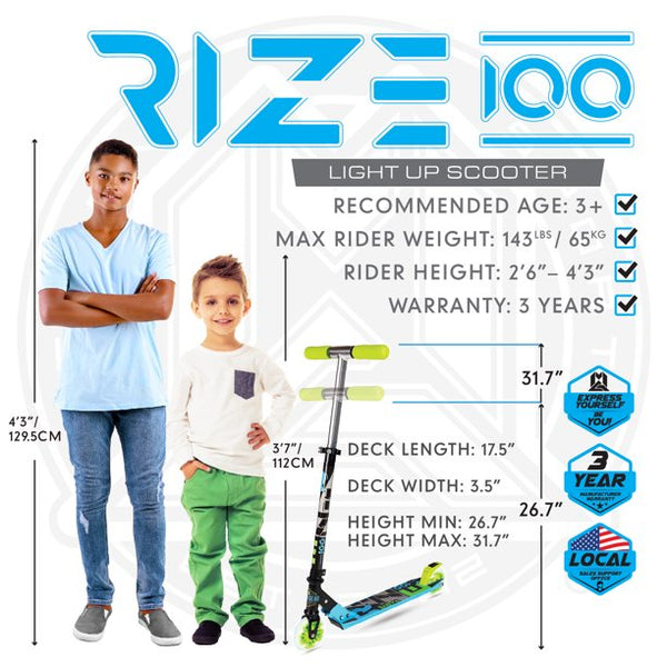 Madd Gear Rize Light-Up Scooter - Blue-Green