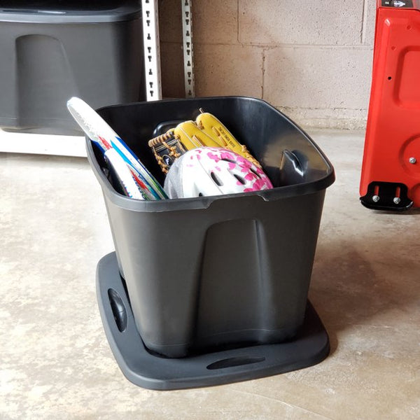 Mainstays 18 Gallon Plastic Storage Bin, Black