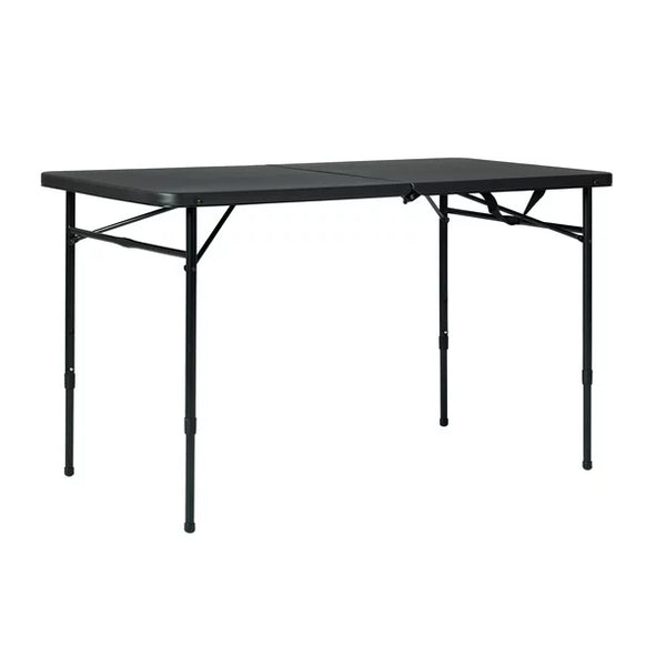 4' Fold-in-Half Adjustable Table, Rich Black