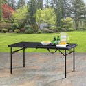 4' Fold-in-Half Adjustable Table, Rich Black