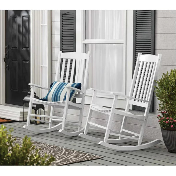 Outdoor Wood Porch Rocking Chair, White
