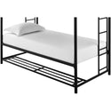 Mainstays Twin Over Twin Bunk Bed with Storage Bins, Black