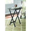 Mainstays 5-Piece Folding Tray Table Set with Stand, Black