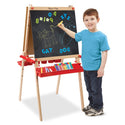 Deluxe Magnetic Standing Art Easel With Chalkboard, Dry-Erase Board