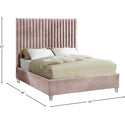 Meridian Furniture Candace Pink Velvet Queen Bed