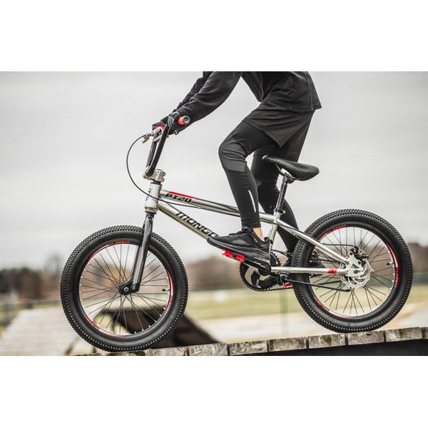 Mongoose PT20 Pump Track, BMX Bike, Single Speed, 20-inch Wheels, Silver