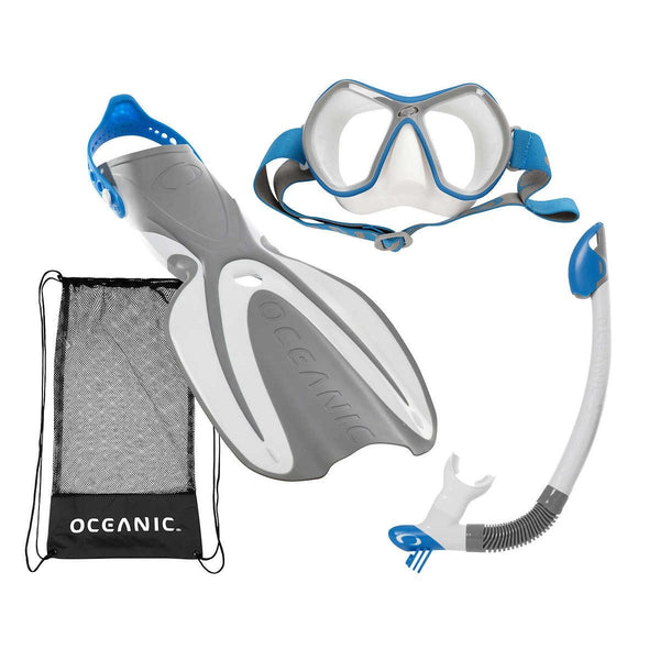 Oceanic Adult Snorkeling Set Blue/White Large/X-Large