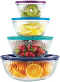 Pyrex 8-piece Sculpted Mixing Bowl Set with Lids