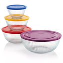 Pyrex 8-piece Sculpted Mixing Bowl Set with Lids