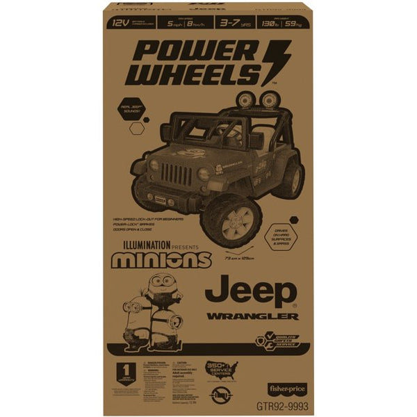 Power Wheels Minions Jeep Wrangler Battery Powered Ride-On