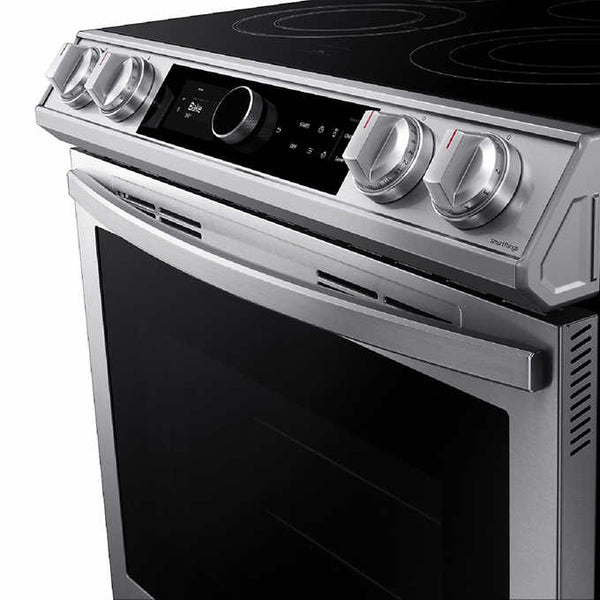 Samsung 6.3 cu. ft. Front Control Slide-in Electric Range with Smart Dial & Air Fry Stainless Steel