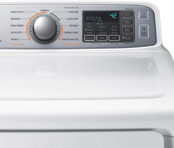 Samsung 7.4 cu. ft. Smart Electric Dryer with Steam Sanitize+ in White