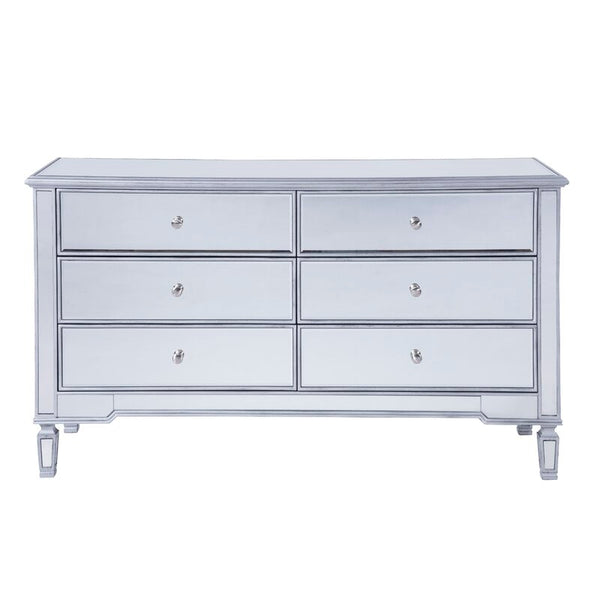 Shelly 6 Drawer Double Dresser Silver