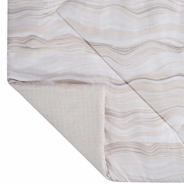 Style Decor 6-piece Comforter and Coverlet Set, Agate Stripe Neutral - Queen