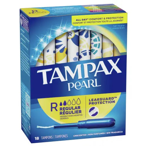 Tampax Pearl Tampons Regular Unscented - 18 Ct