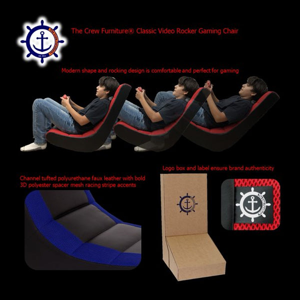 The Crew Furniture Classic Video Rocker Gaming Chair Black