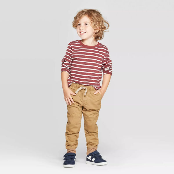 Toddler Boys' Pull-On Pants Light Brown 18 M - Cat & Jack