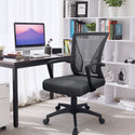 Walnew Mid Back Office Chair Adjustable Mesh Desk Chair Swivel Computer Ergonomic Chair with Armrest, Black
