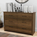 Walter 6 Drawers Double Dresser Knotty Oak