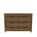 Walter 6 Drawers Double Dresser Knotty Oak