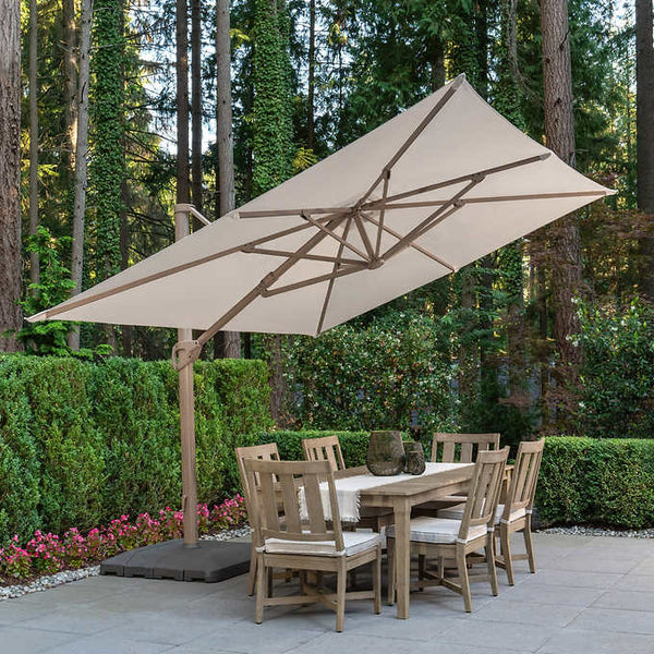 10' x 13' Wood-Look Seasons Sentry Cantilever Umbrella