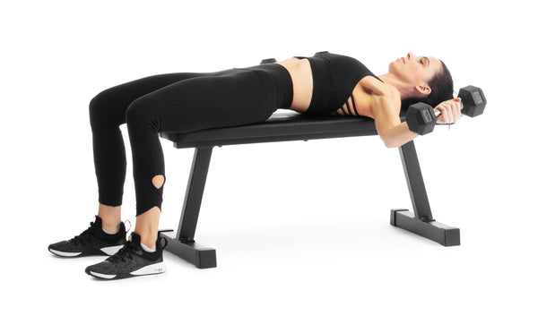Weider Traditional Flat Bench with a Sewn Vinyl Seat for Dumbbell and Bodyweight Strength Training