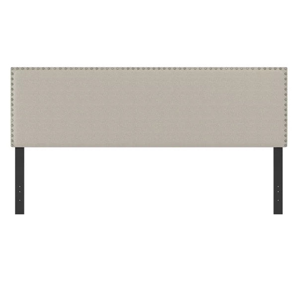 Willow Nailhead Trim Upholstered King Bed, Fog