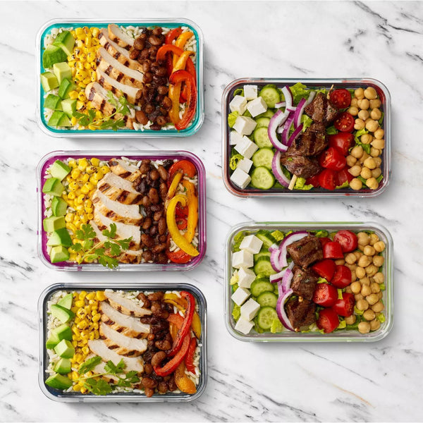 Ello 10-piece Glass Meal Prep Food Storage Container Set